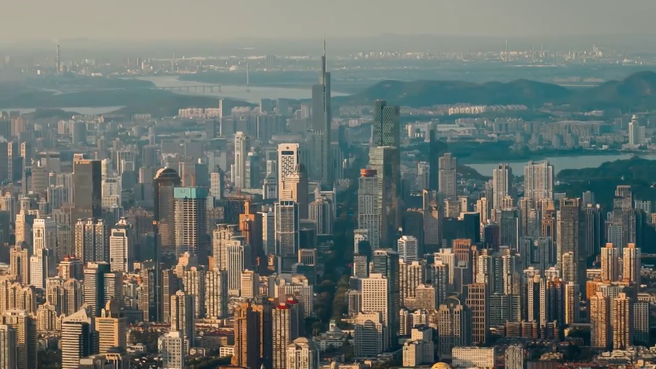 南京繁华的新街口都市天际线视频素材