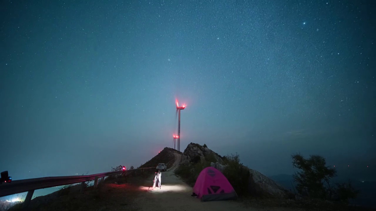 湖南衡阳衡东鸡公岩星空延时摄影视频素材