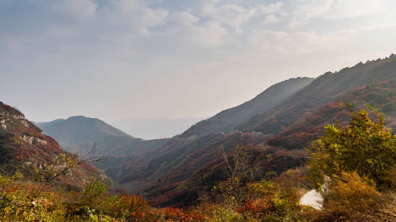 太行山秋天延时视频素材