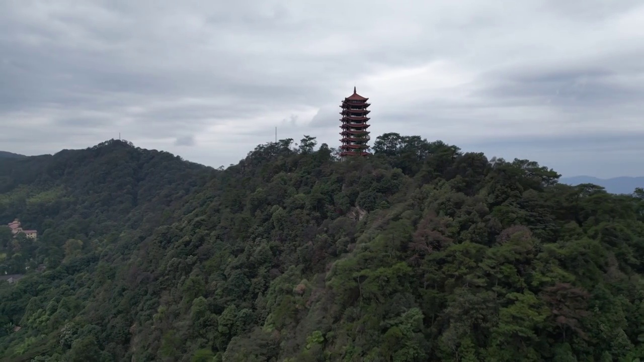 重庆北碚缙云山观景台旋转镜头视频素材