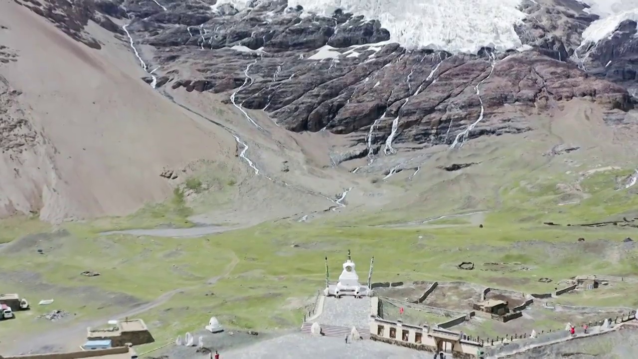 航拍西藏山南市浪卡子县卡若拉冰川视频素材