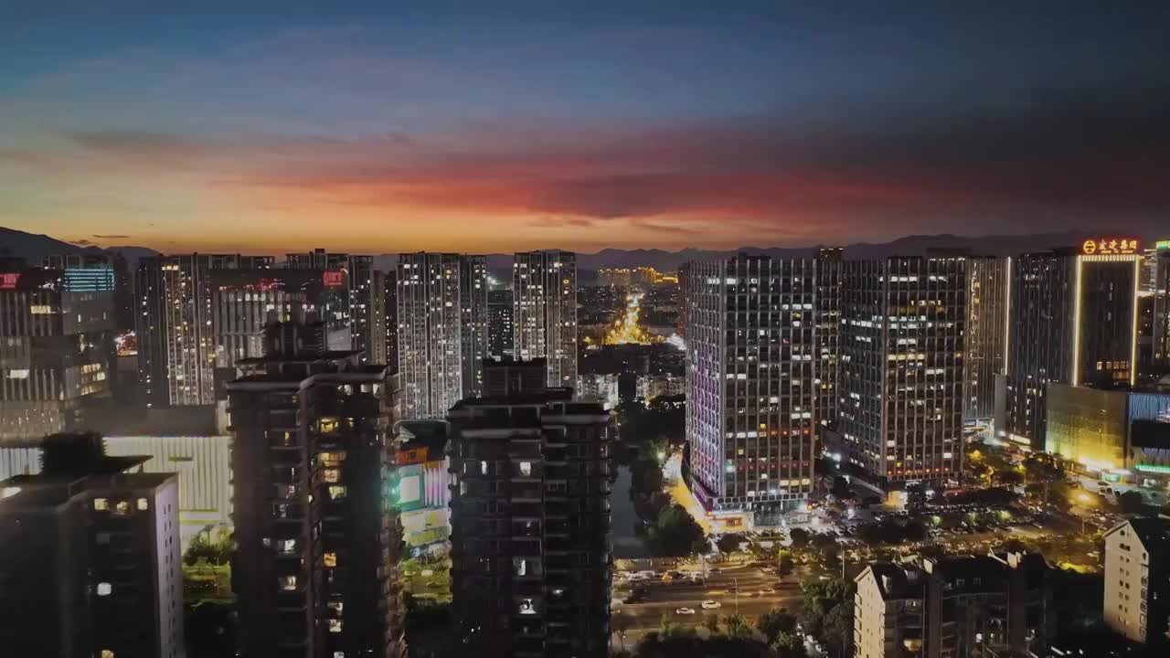 福州仓山万达夜景视频素材