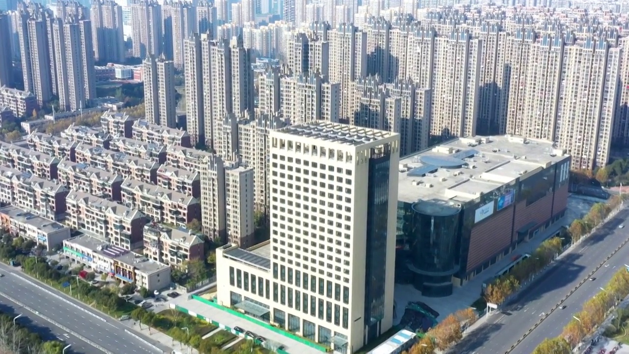 合肥包河区摩天大楼航拍城市建筑风光视频素材