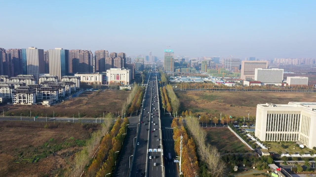 合肥包河区摩天大楼航拍城市建筑风光视频素材