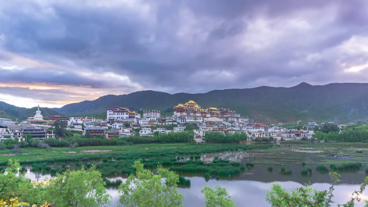 松赞林寺延时视频素材