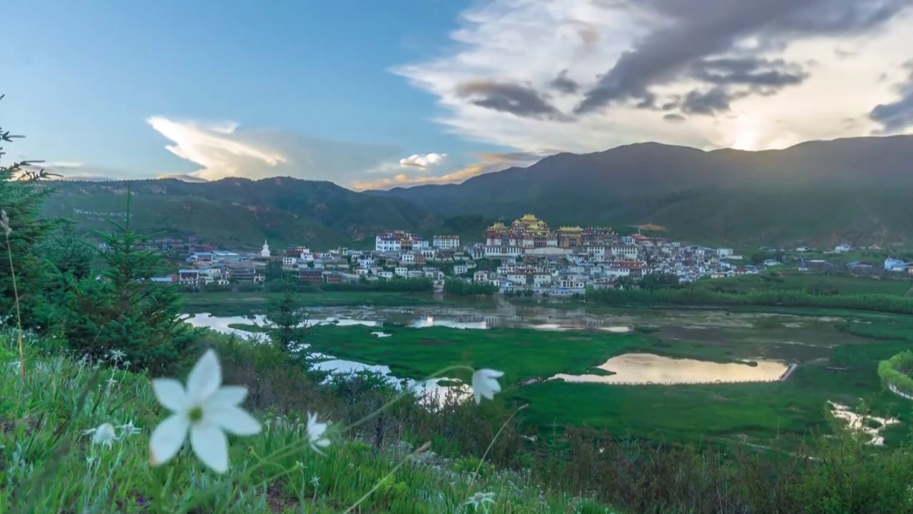 松赞林寺延时视频素材