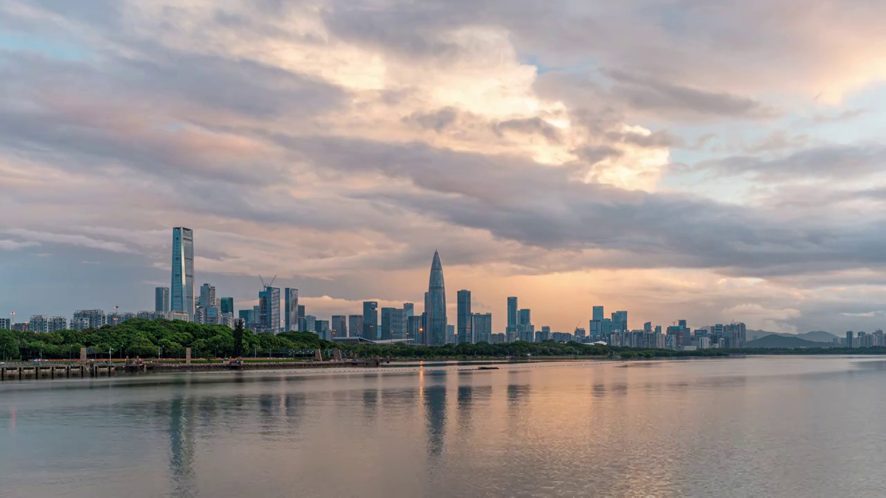 深圳湾后海天际线视频素材