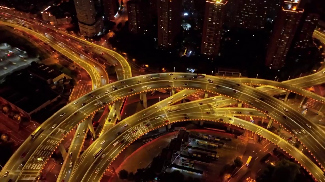 上海南浦大桥夜景地标宣传片航拍视频素材