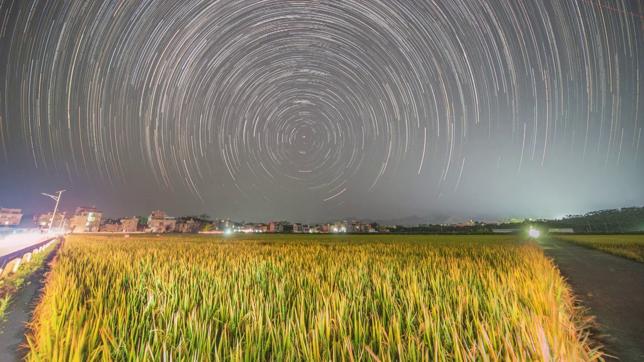 容县醉美地标星轨视频素材