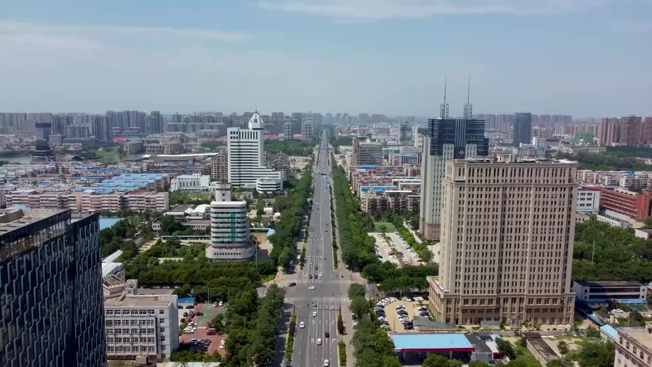 开封 金明财富中心 金明大道 宋城路 东京新城 豪德贸易广场 国投大厦视频素材