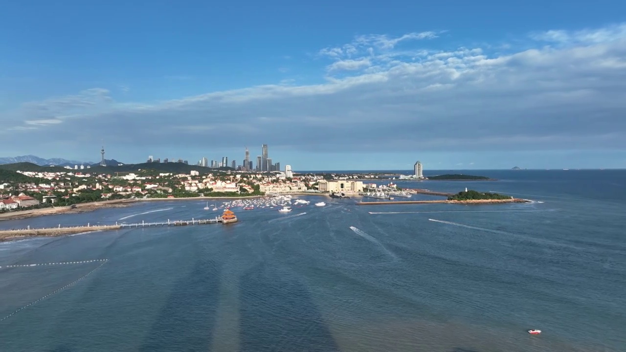 青岛前海湾航拍视频素材