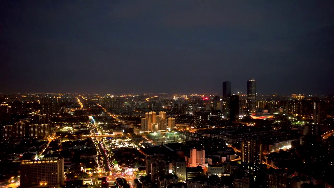 南京城市夜景航拍视频下载