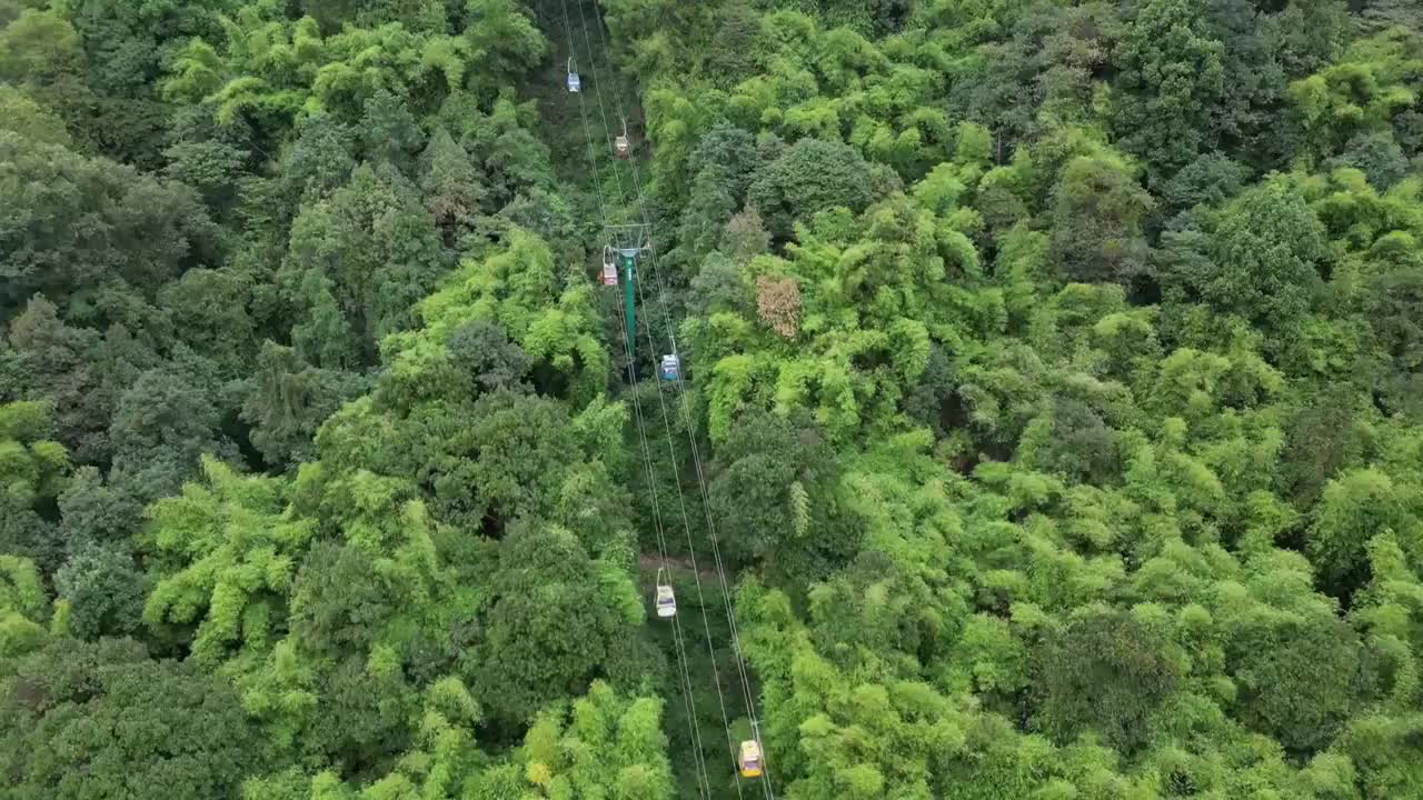 【合集】重庆北碚缙云山观光索道航拍（合集）视频素材