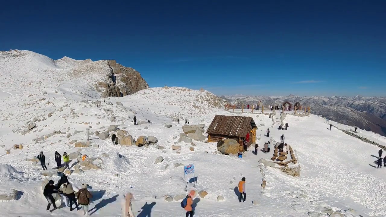 四川阿坝达古冰川雪山山脉延时摄影视频素材