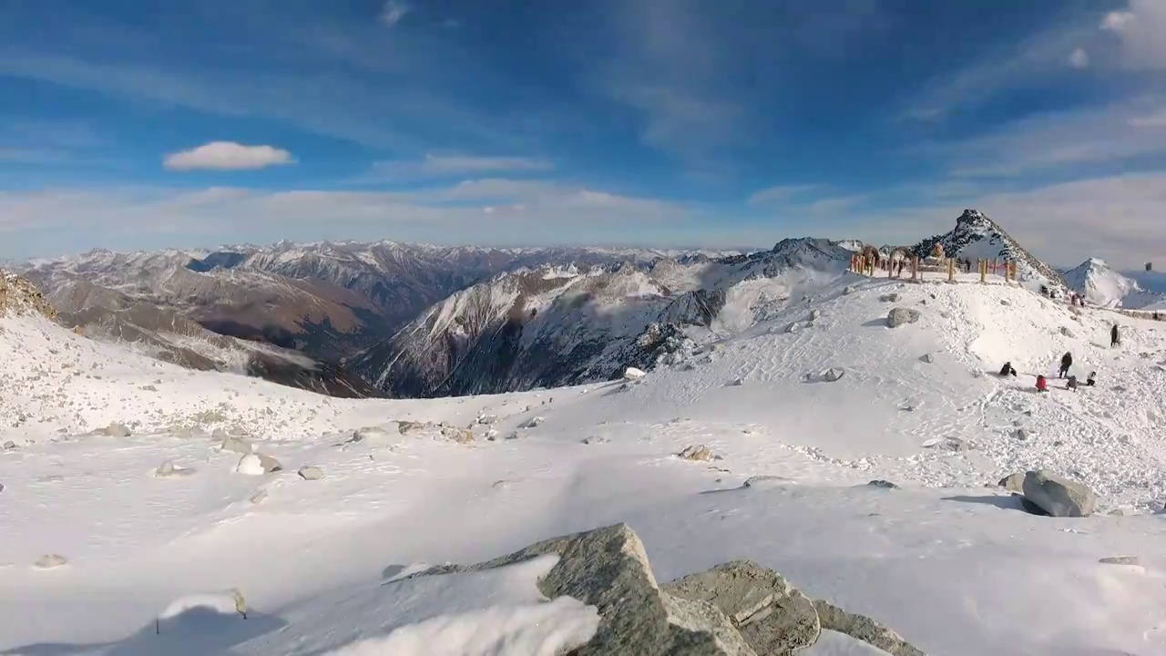 四川阿坝达古冰川雪山山脉延时摄影视频素材