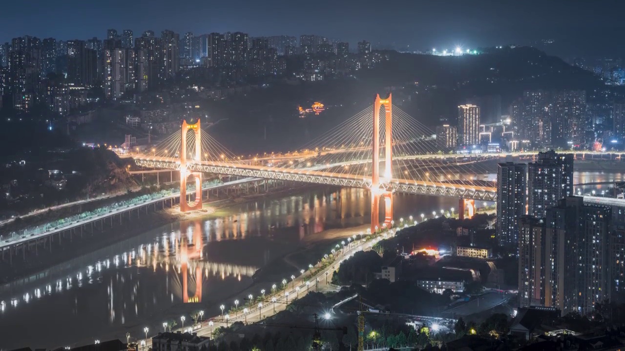 8K重庆城市夜景延时风光视频视频素材