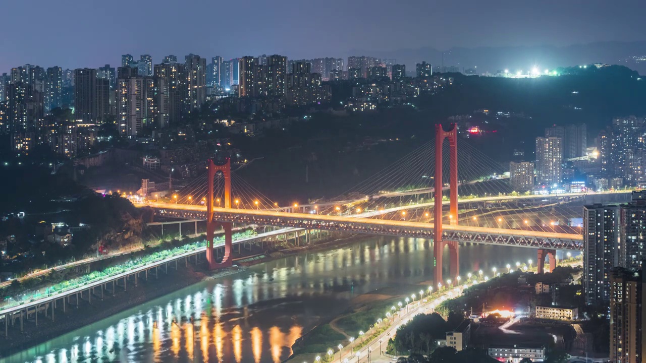 8K重庆城市夜景延时风光视频视频素材