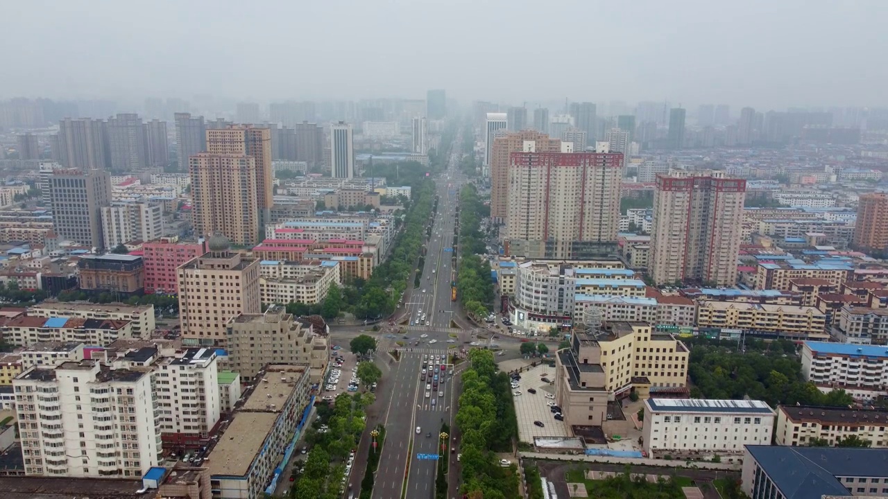 商丘 复兴公园 神火大道 旺角广场 民主中路 第一中学视频素材