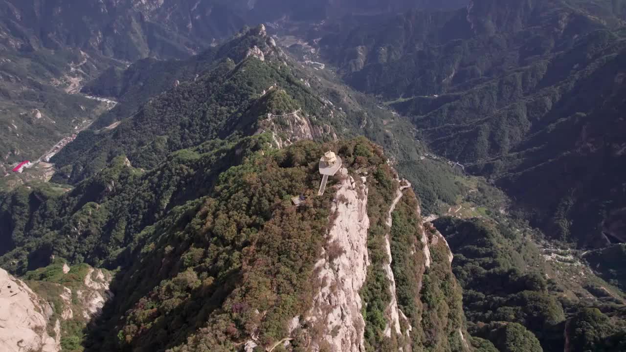 航拍石家庄灵寿县五岳寨视频素材