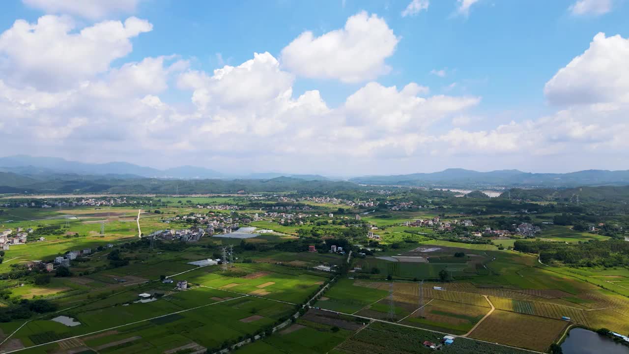 中国广东惠州墨园村乡村振兴建设自然生态田园风光视频素材