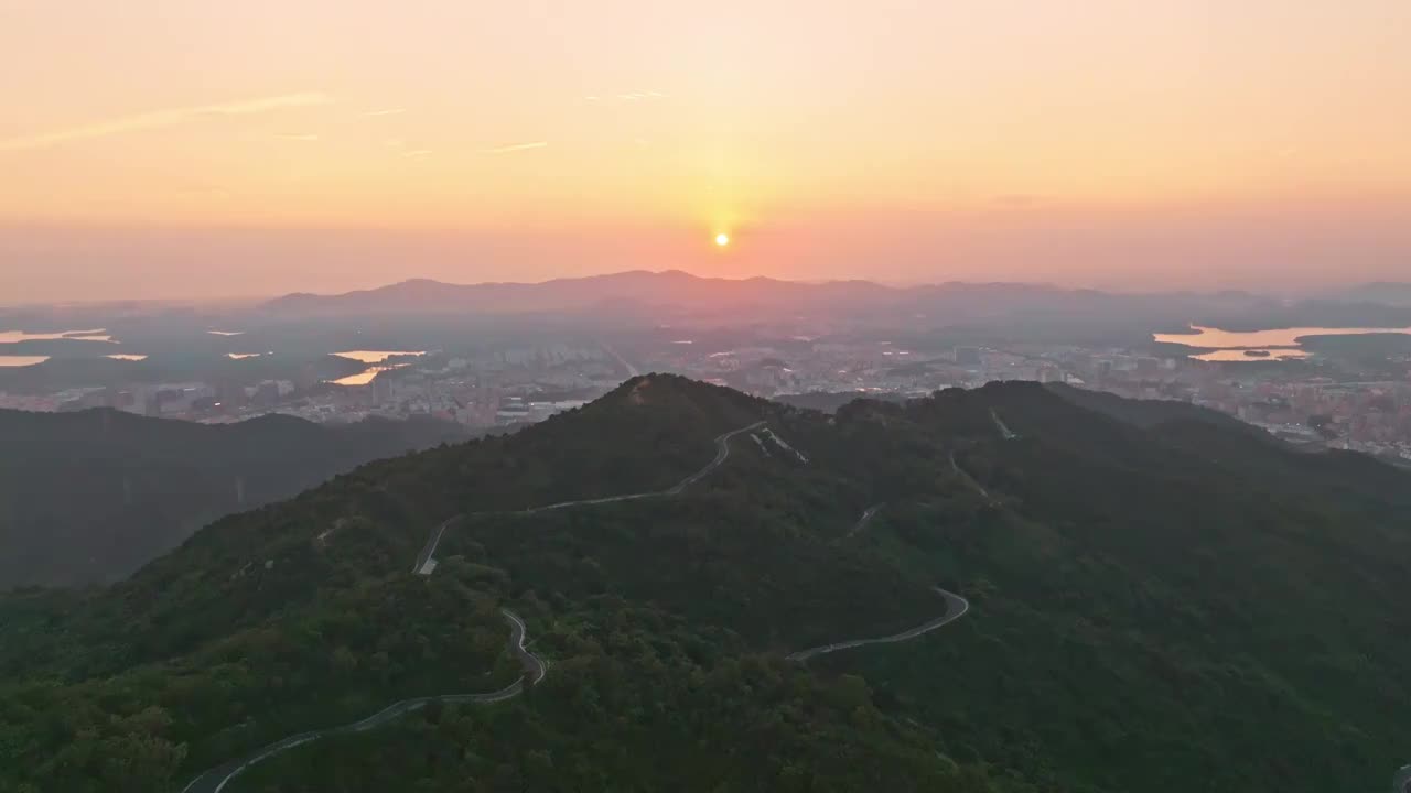 深圳阳台山日落城市全景视频素材