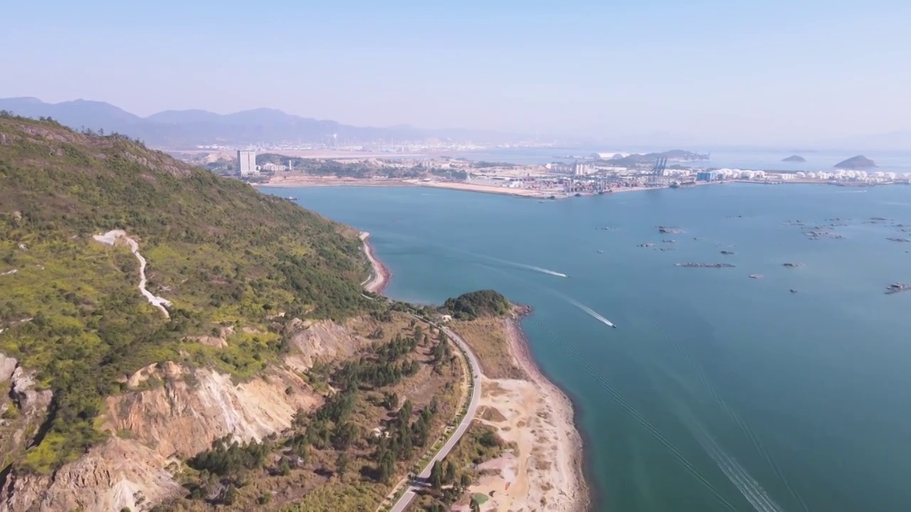 航拍广东惠州大亚湾海景视频素材