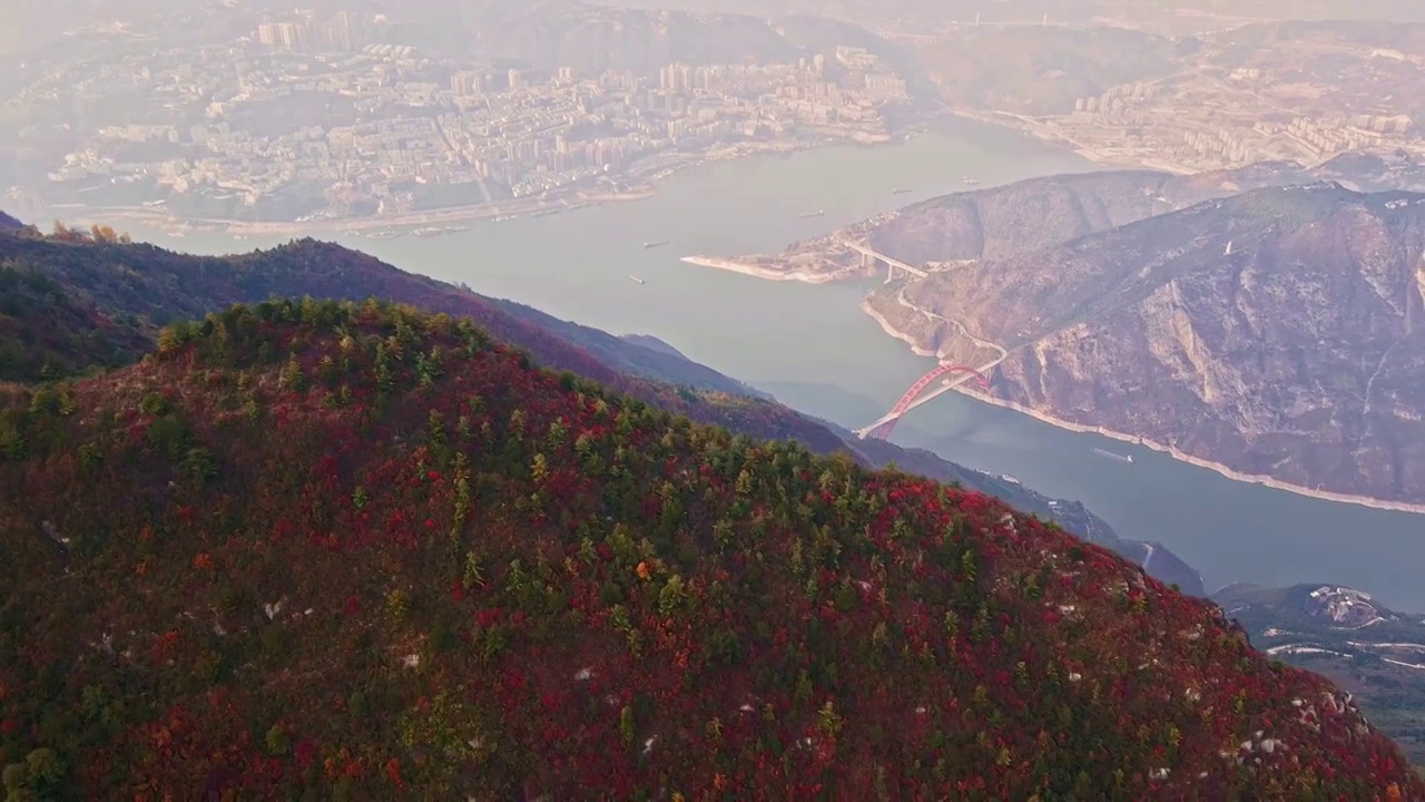 三峡红叶视频素材