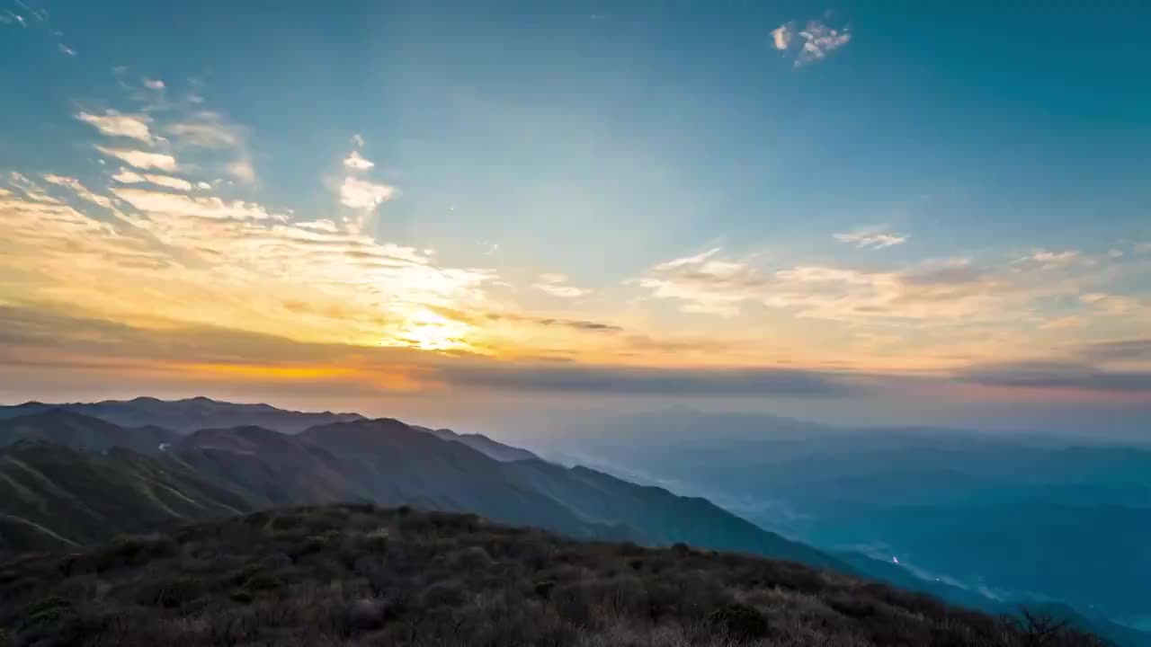 湖南长沙大围山日落延时视频素材