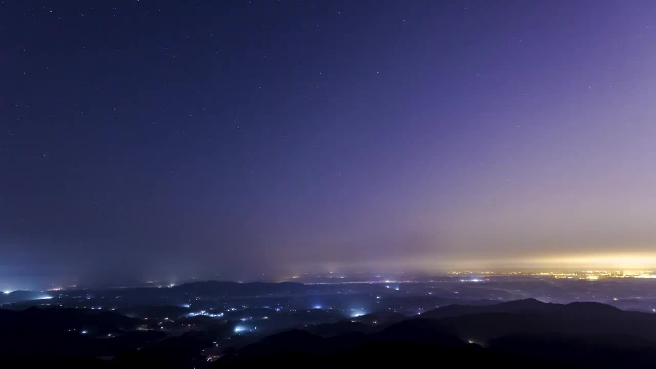 湖南长沙黑麋峰银河星空延时摄影视频素材