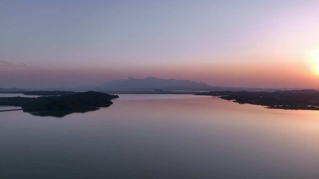 夕阳俯瞰江西九江鄱阳湖航怕视频素材