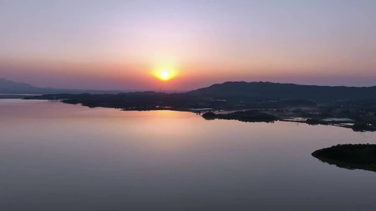 夕阳俯瞰江西九江鄱阳湖航怕视频素材