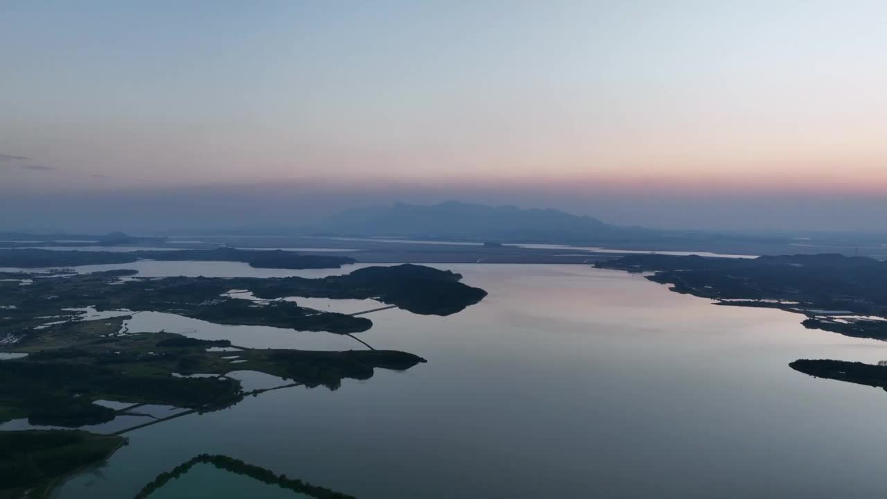 夕阳俯瞰江西九江鄱阳湖航怕视频素材