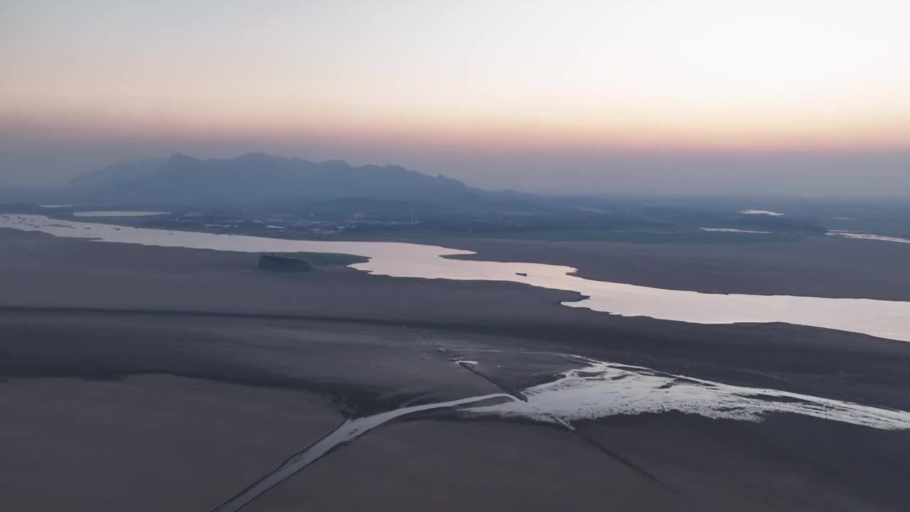 夕阳俯瞰江西九江鄱阳湖航怕视频素材