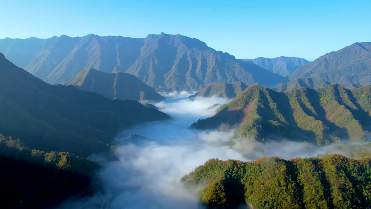 重庆城口渝陕界梁云海视频素材