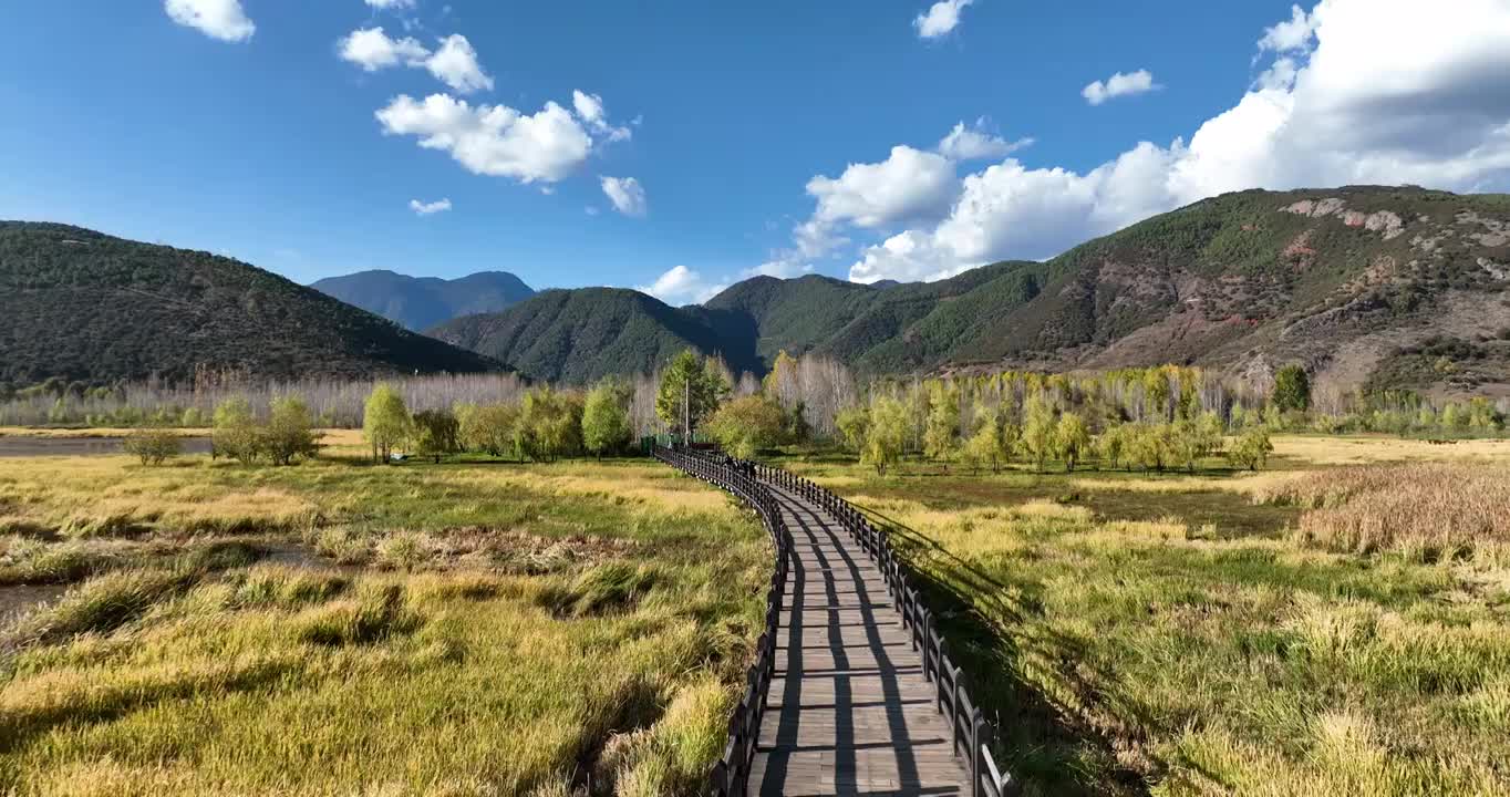 云南泸沽湖自然风光航拍视频素材