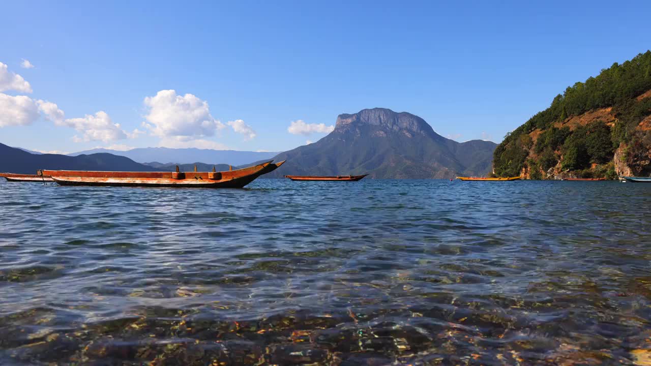 云南泸沽湖女神湾风光视频素材