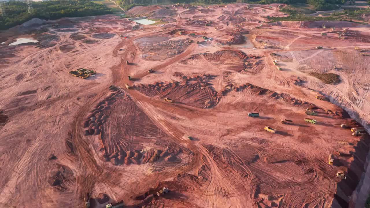 浙江义乌赤岸欣旺达新能源重点工程项目破土动工工地延时摄影视频素材