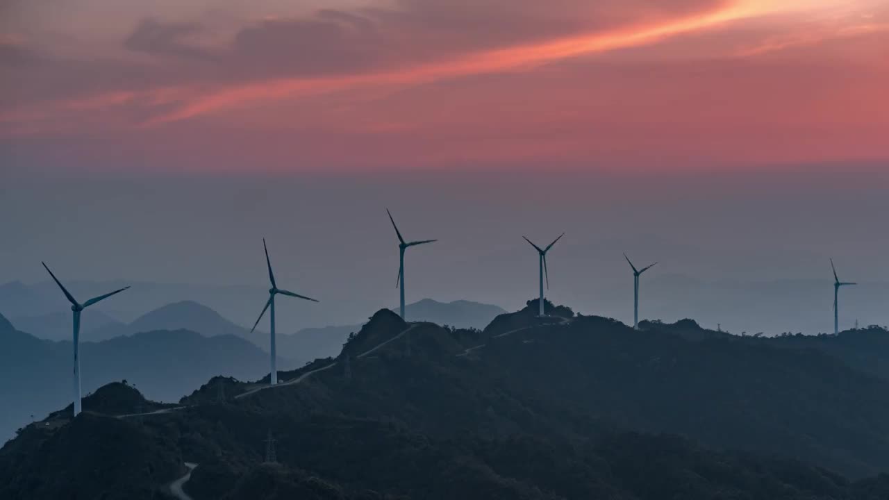 广东省云浮罗定市风车山视频素材