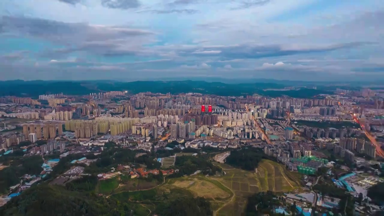 昆明航拍城市风光，长虫山风光北市区视频素材