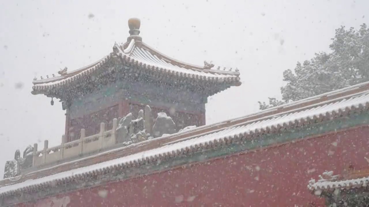 大雪中的故宫视频素材