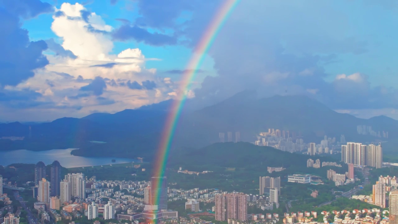 深圳罗湖彩虹航拍视频素材