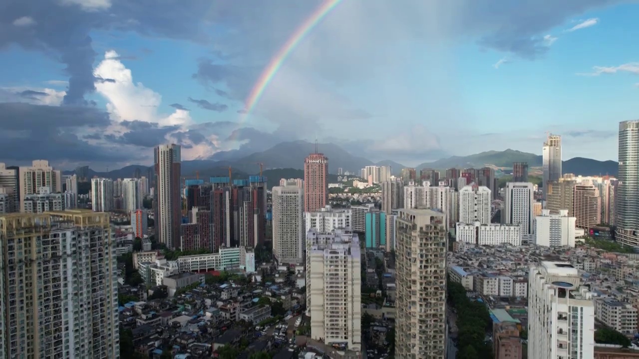 深圳罗湖彩虹航拍视频素材