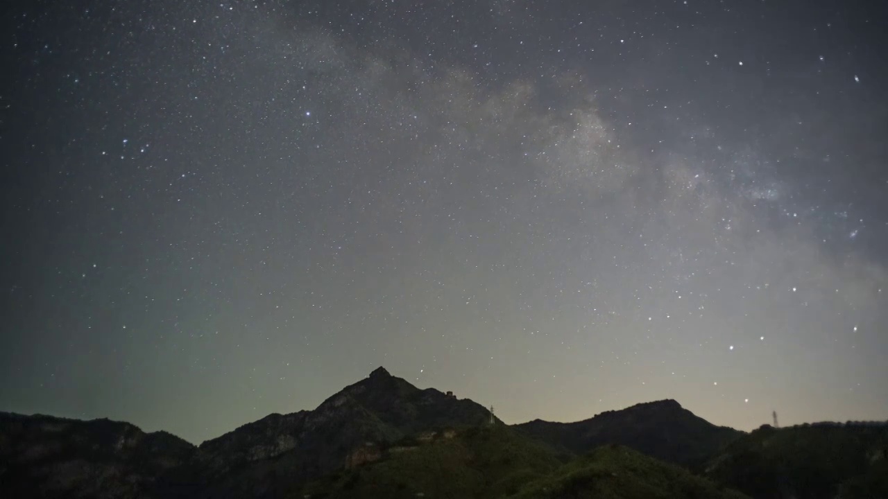 甘肃敦煌户外夜晚银河星空延时摄影视频素材