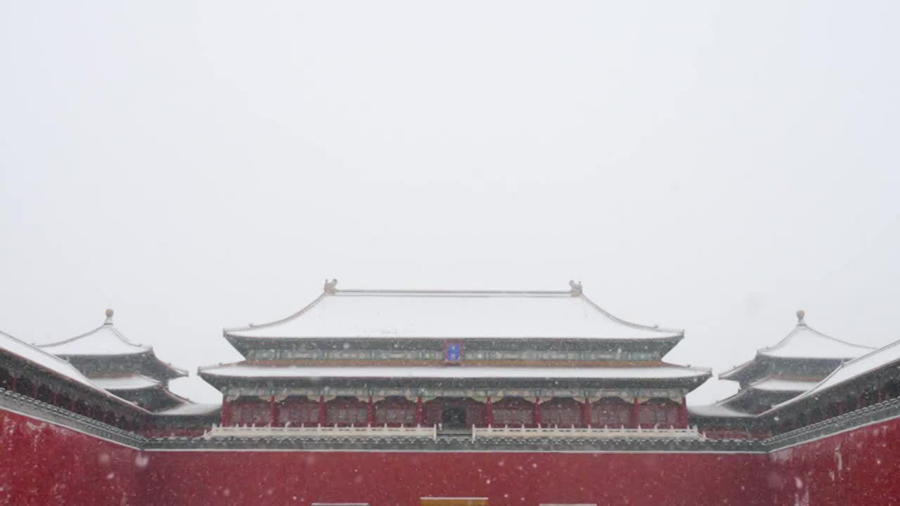 故宫雪景,白雪飘飘升格慢镜头（合集）视频素材