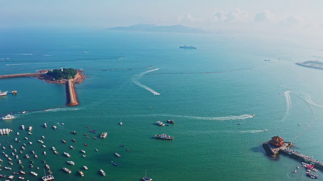 青岛前海湾航拍视频素材