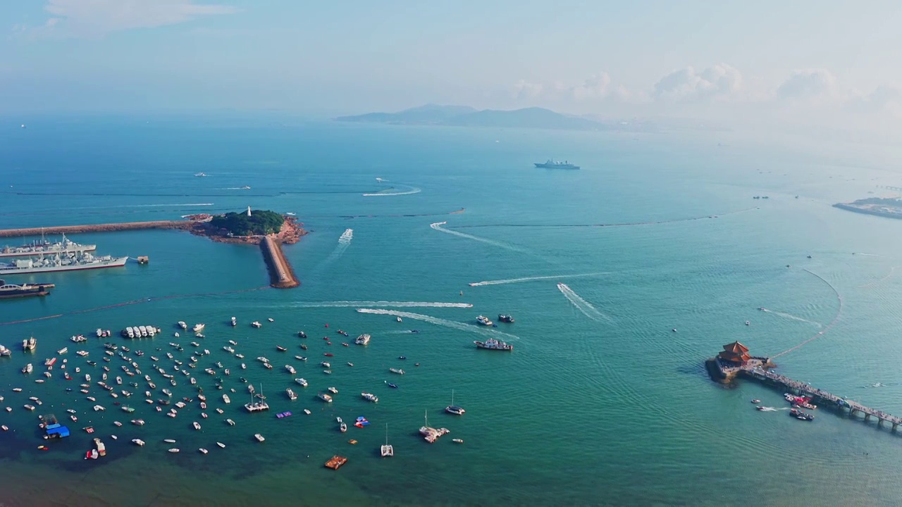 青岛前海湾航拍视频素材