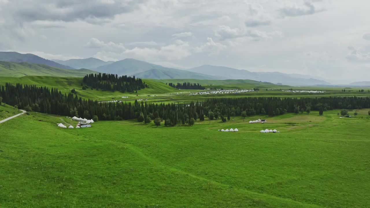 航拍草原天然牧场视频素材