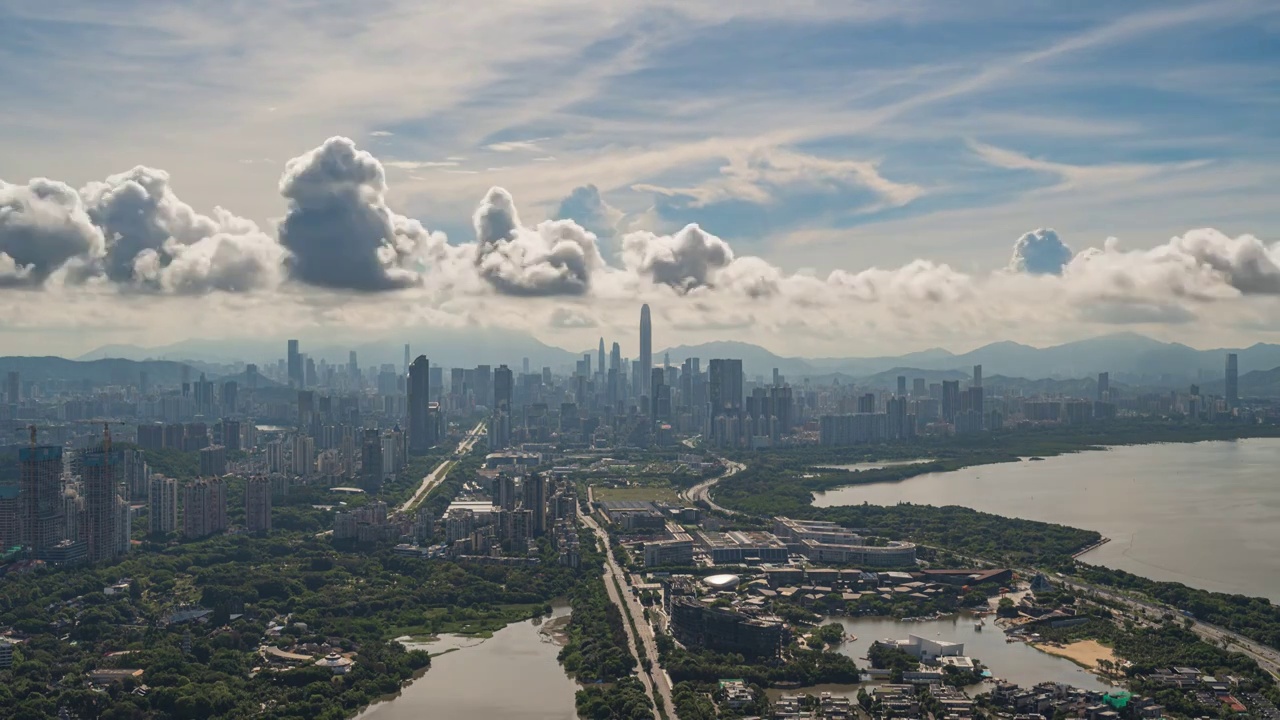 中国深圳城市风光白昼建筑风景视频下载