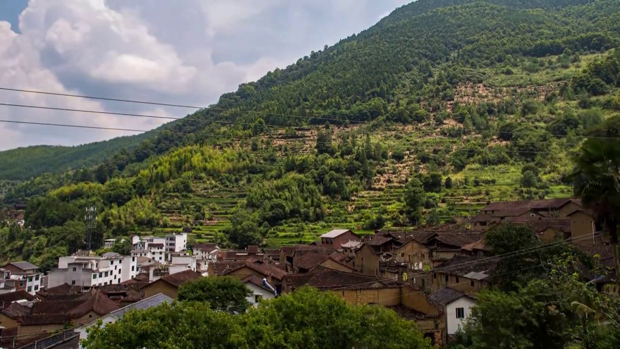 中国传统村落景宁王宅村延时视频素材