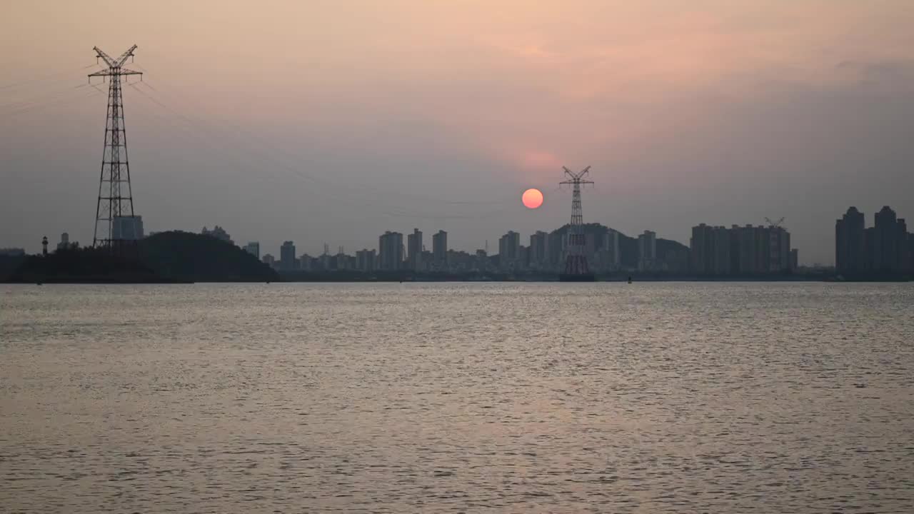 厦门海湾公园落日夕阳视频素材